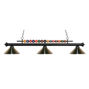 3 Light Billiard Table Light -Brushed Nickel