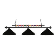 3 Light Billiard Table Light -Matte Black