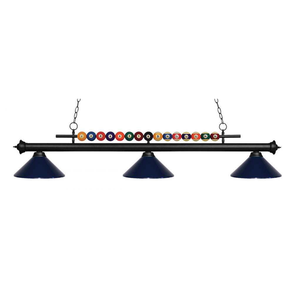 3 Light Billiard Table Light -Navy Blue