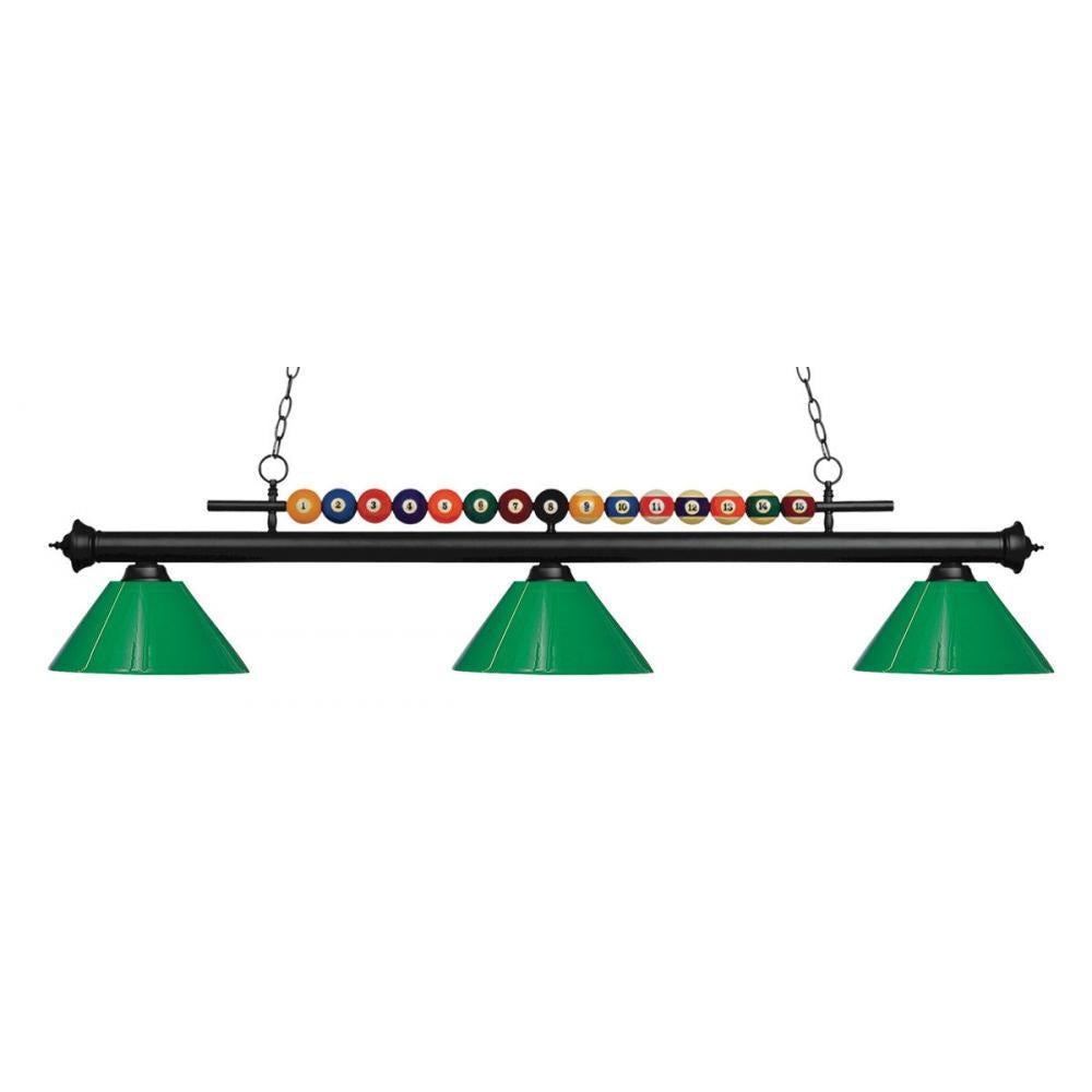 3 Light Billiard Table Light -Green
