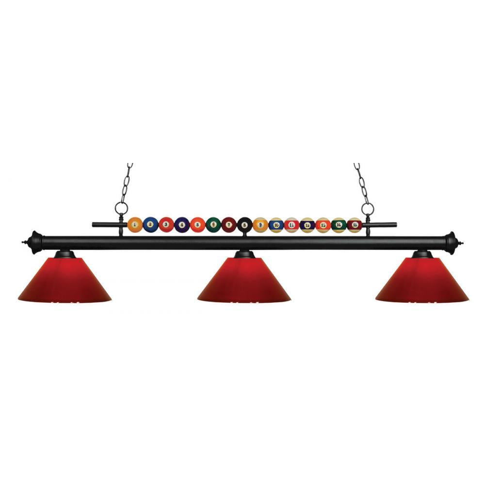 3 Light Billiard Table Light -Red
