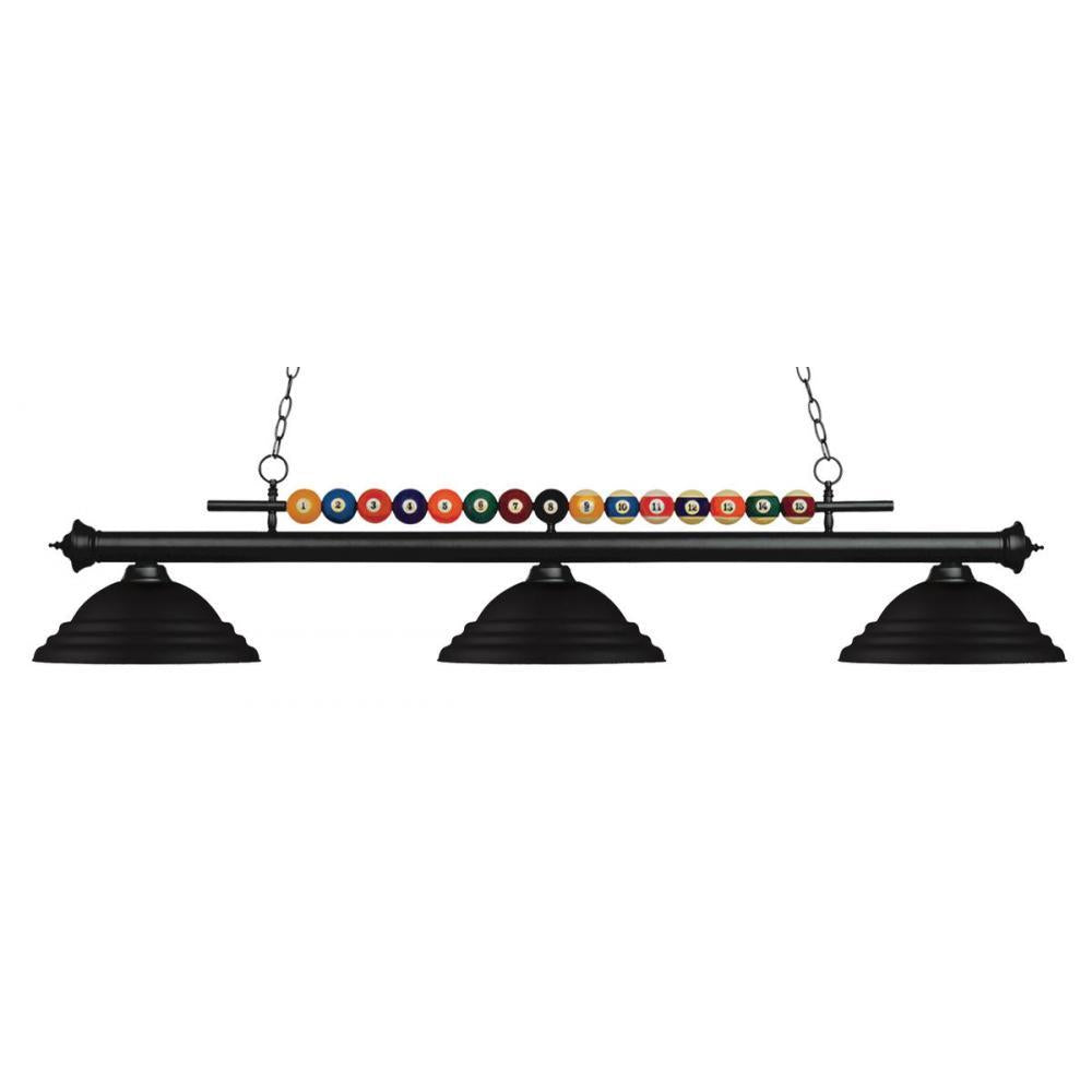 3 Light Billiard Table Light -Matte Black