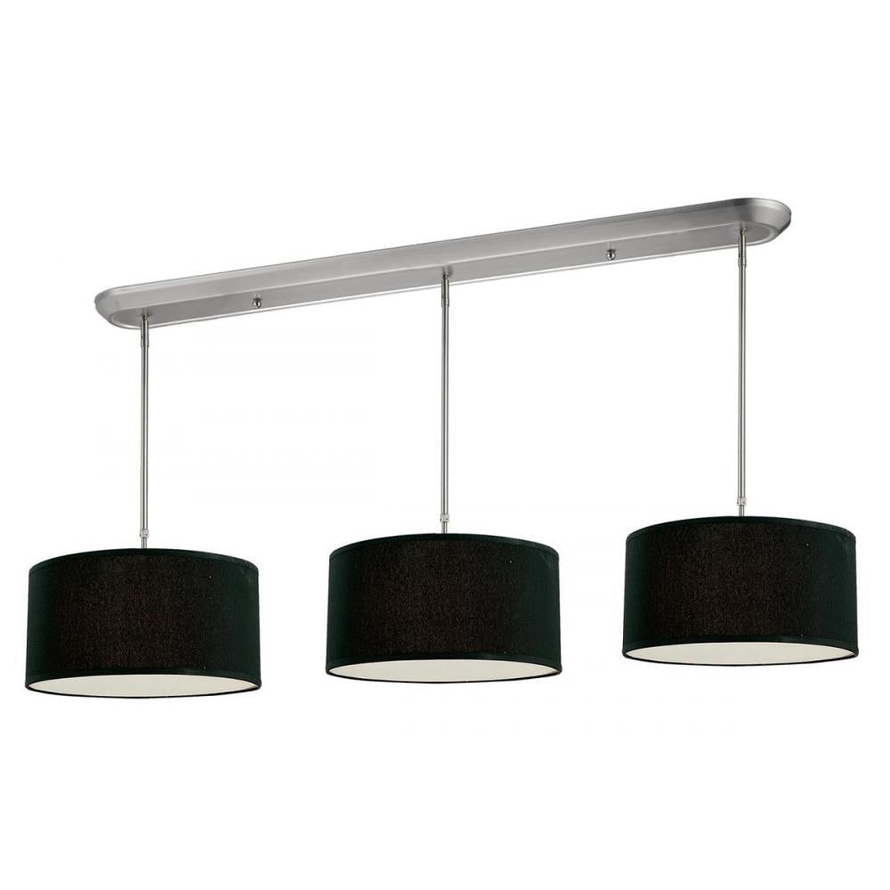 9 Light Linear Chandelier-Black