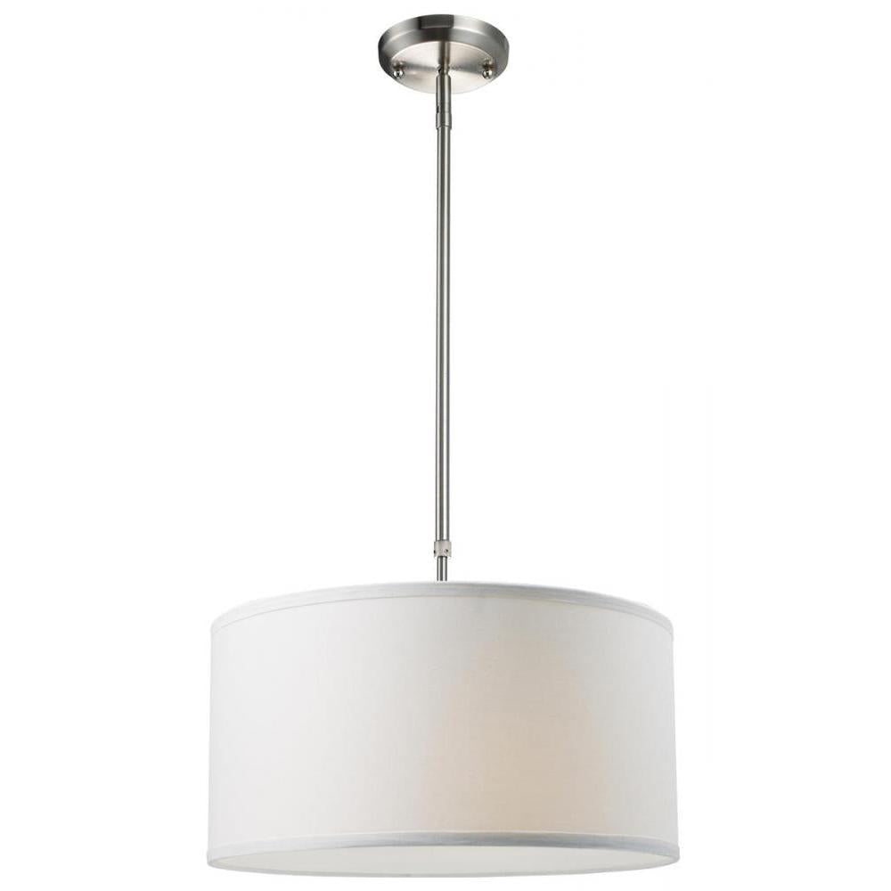 3 Light Pendant-White Linen