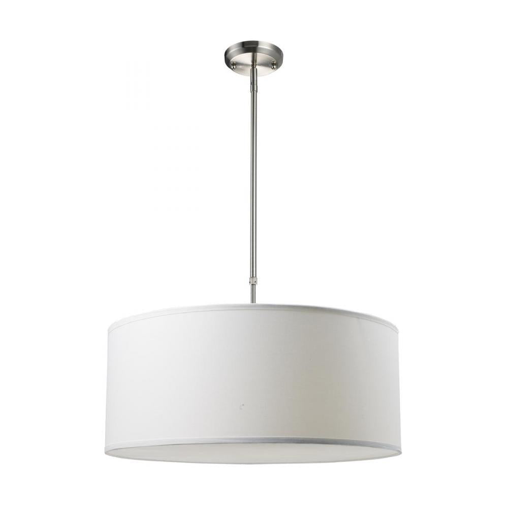 3 Light Pendant-White Linen