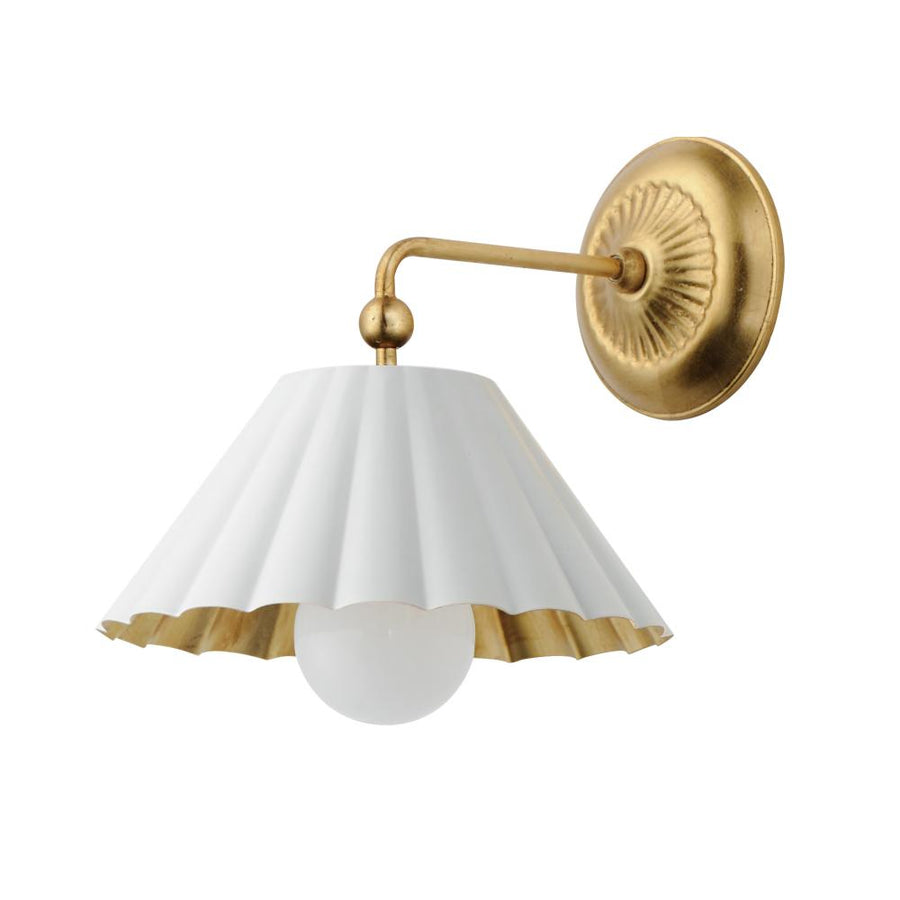 Maxim Lighting 18051MWGL Primrose 10 Wall Sconce - Matte White / Gold Leaf