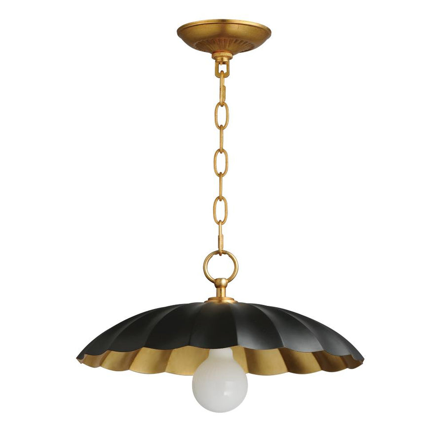 Maxim Lighting 18055BKGL Primrose 16 Inch Semi Flush Mount Light – Black / Gold Leaf