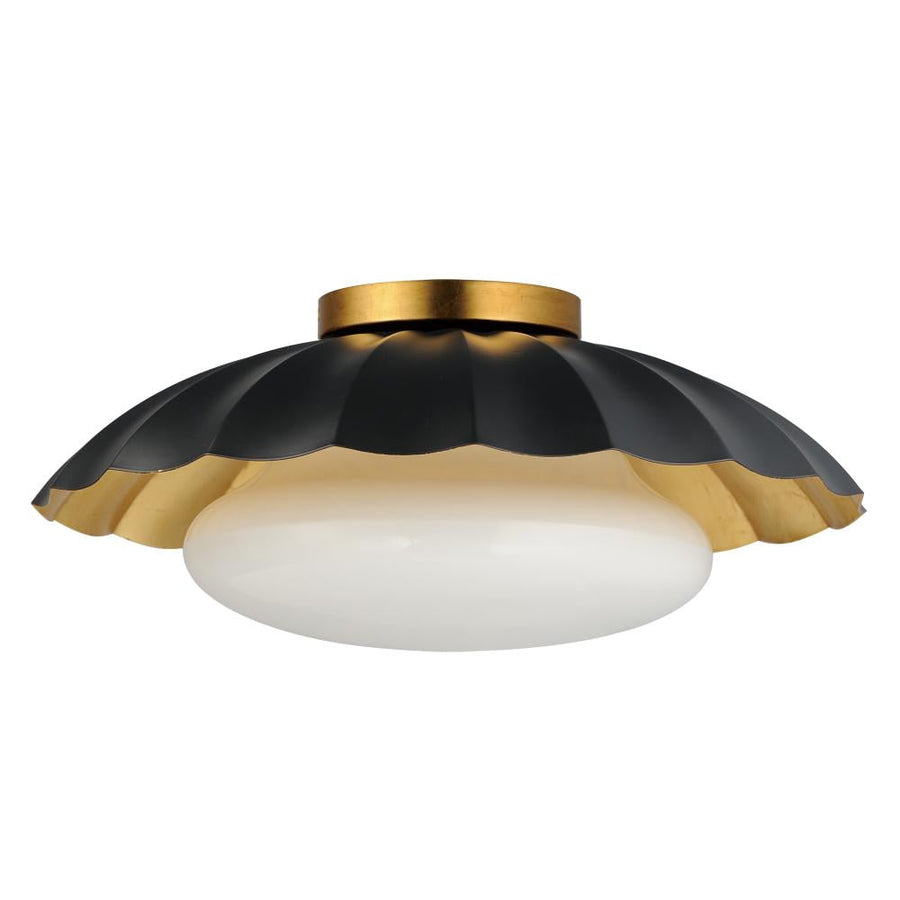 Maxim Lighting 18059BKGL Primrose 16 Inch Flush Mount Light – Black / Gold Leaf