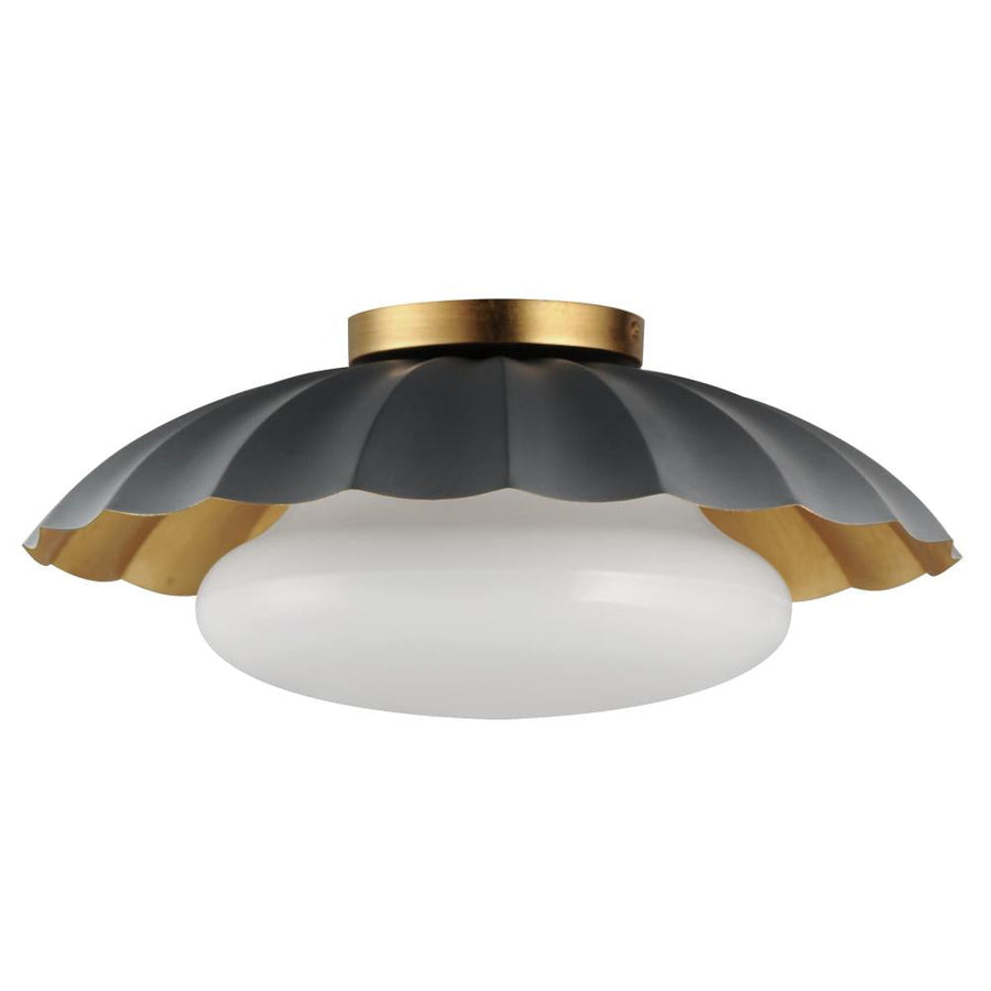 Maxim Lighting 18059DGGL Primrose 16 Inch Flush Mount Light – Dark Grey / Gold Leaf