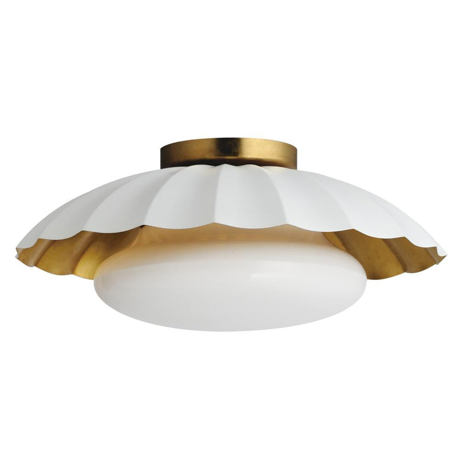 Maxim Lighting 18059MWGL Primrose 16 Inch Flush Mount Light – Matte White / Gold Leaf