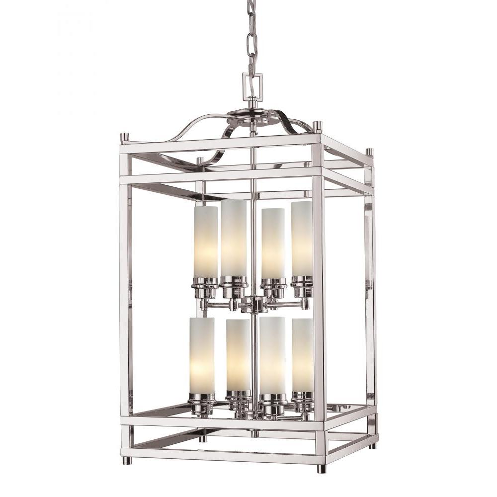 8 Light Chandelier-Matte Opal