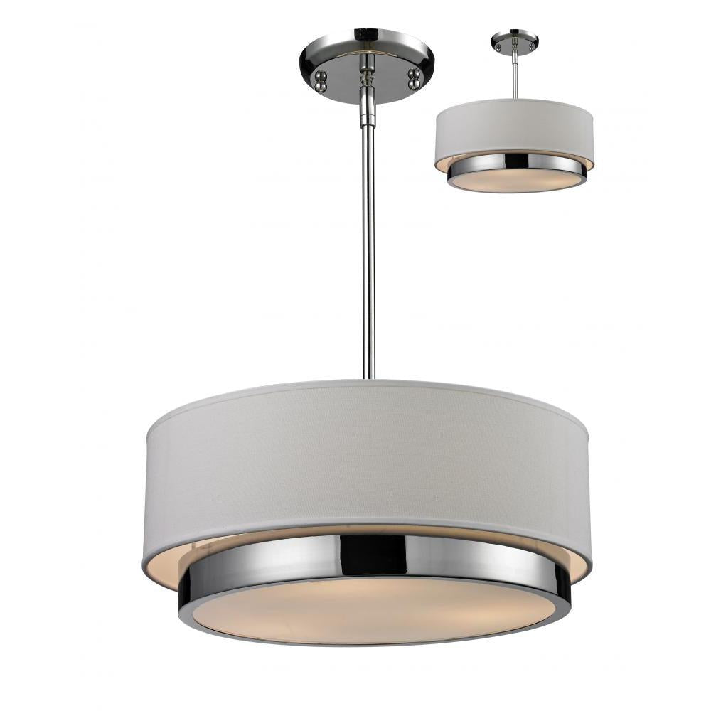 3 Light Chandelier-White Linen
