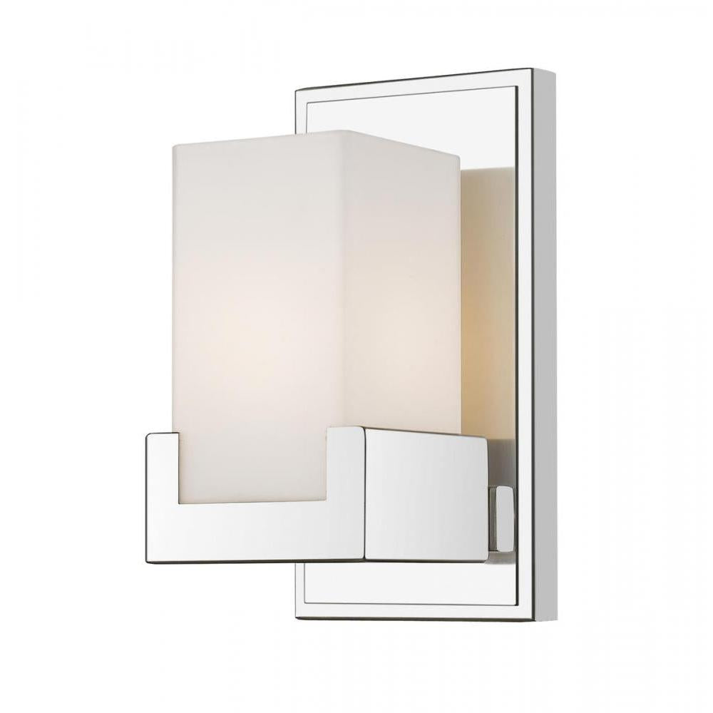 1 Light Wall Sconce-Clear Outside; Matte Opal Inside