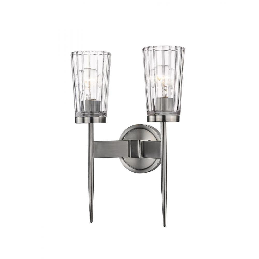 2 Light Wall Sconce-Clear