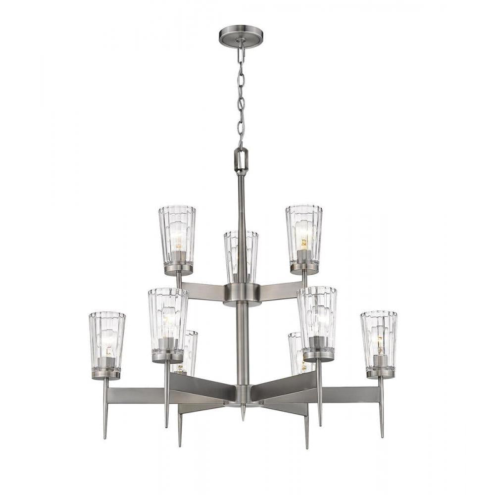 9 Light Chandelier-Clear