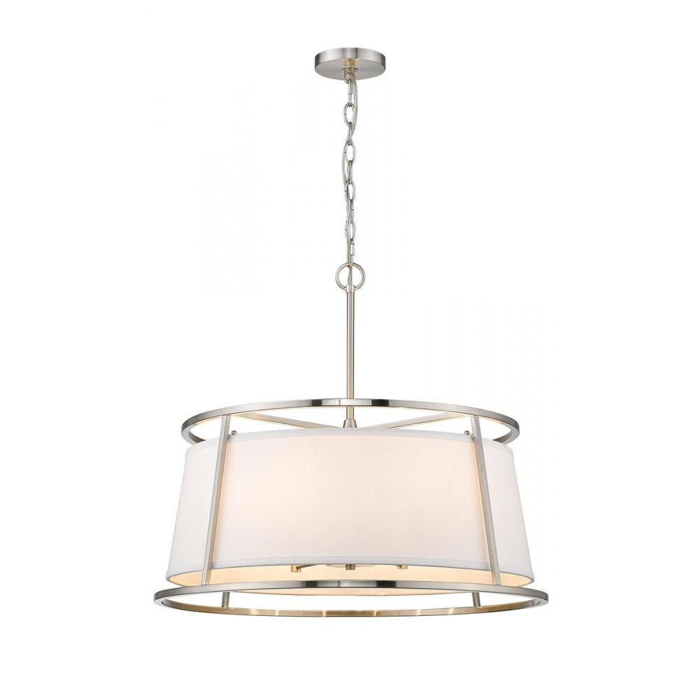 6 Light Chandelier-White