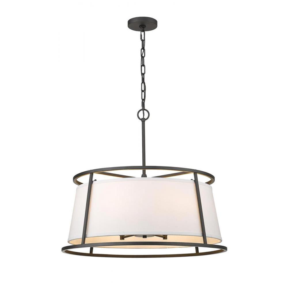 6 Light Chandelier-White