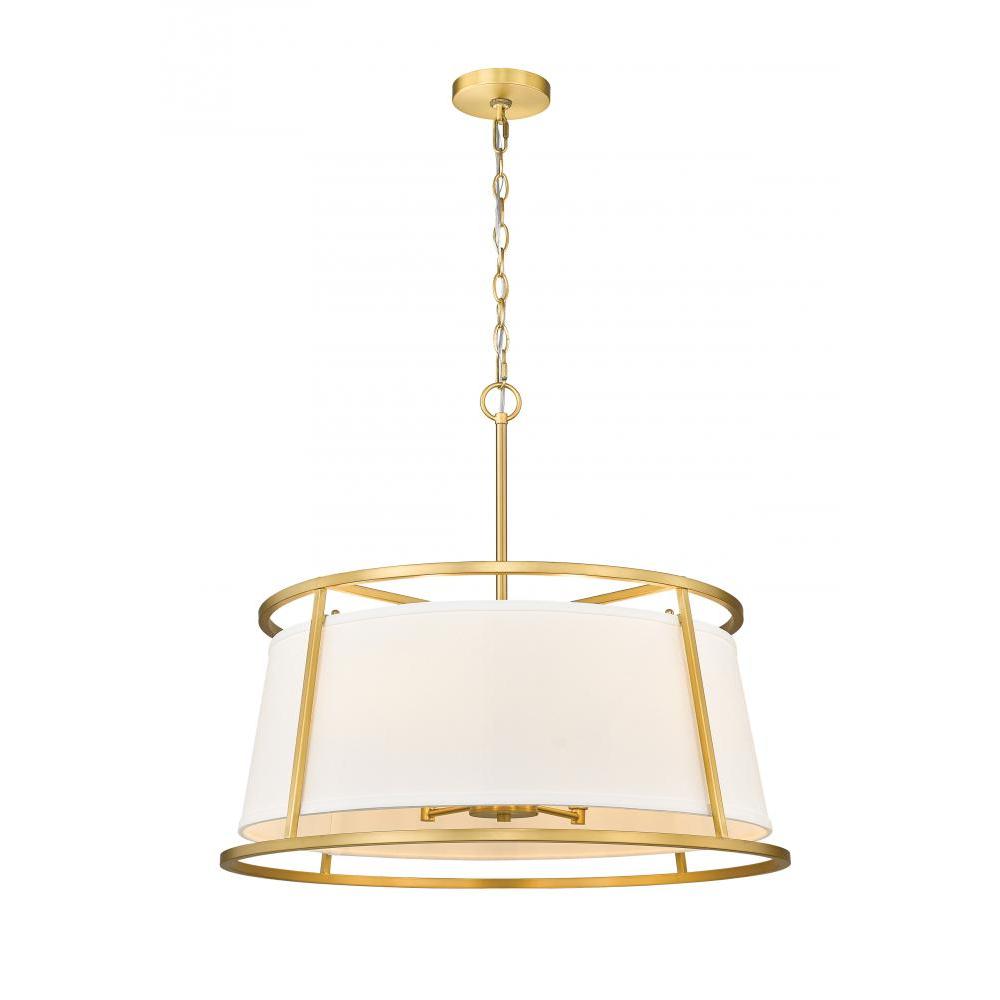6 Light Chandelier-White