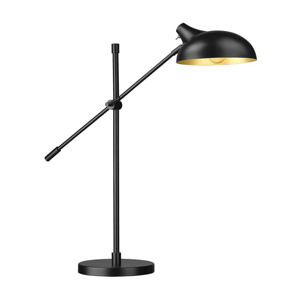 1 Light Table Lamp-Matte Black Outer; Gold Inner