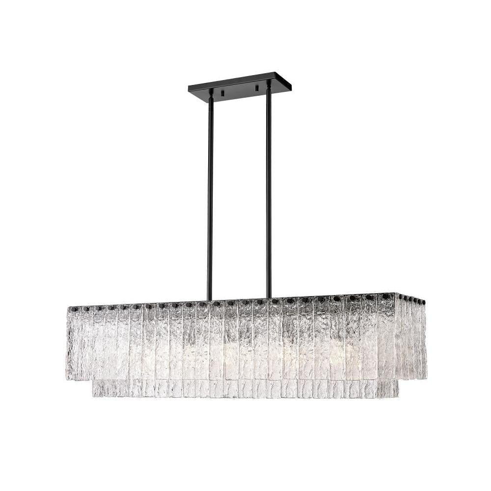 5 Light Linear Chandelier-Clear