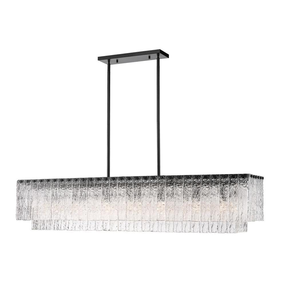 7 Light Linear Chandelier-Clear