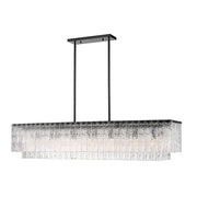 7 Light Linear Chandelier-Clear