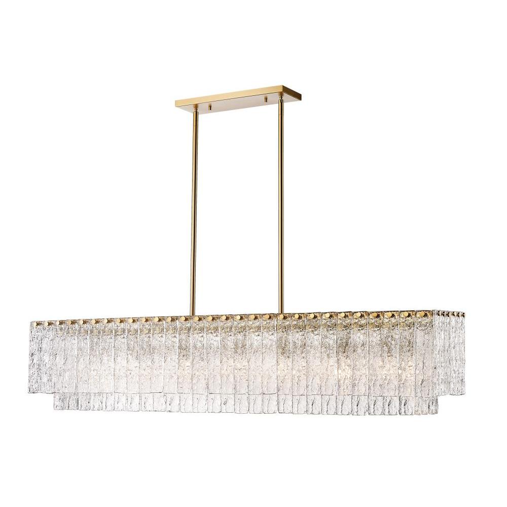 7 Light Linear Chandelier-Clear