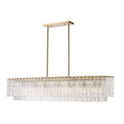 7 Light Linear Chandelier-Clear