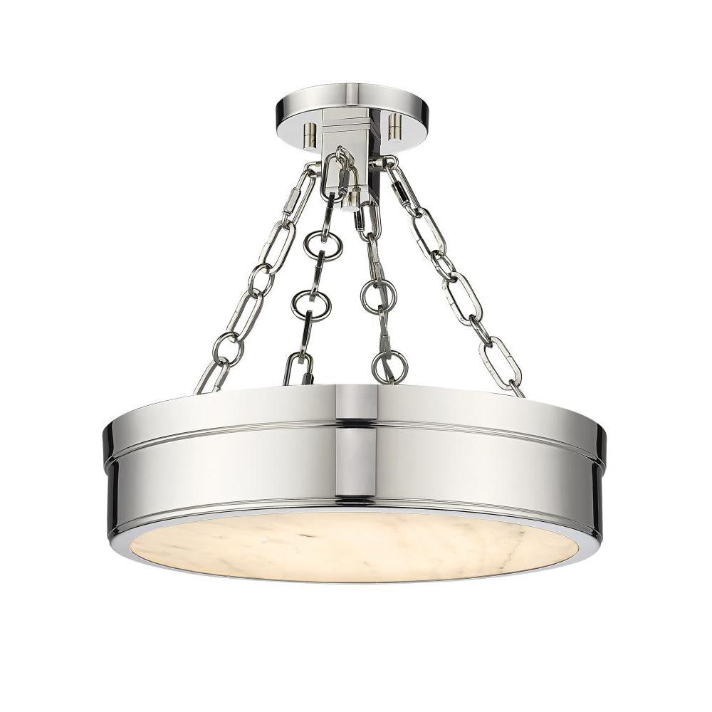 1 Light Semi Flush Mount Light-Marbled