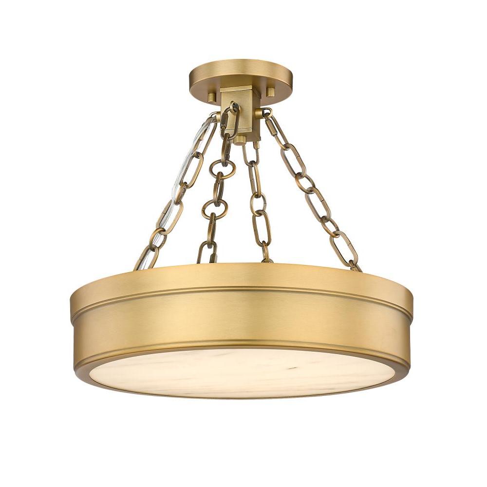 1 Light Semi Flush Mount Light-Marbled