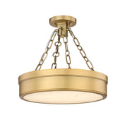 1 Light Semi Flush Mount Light-Marbled