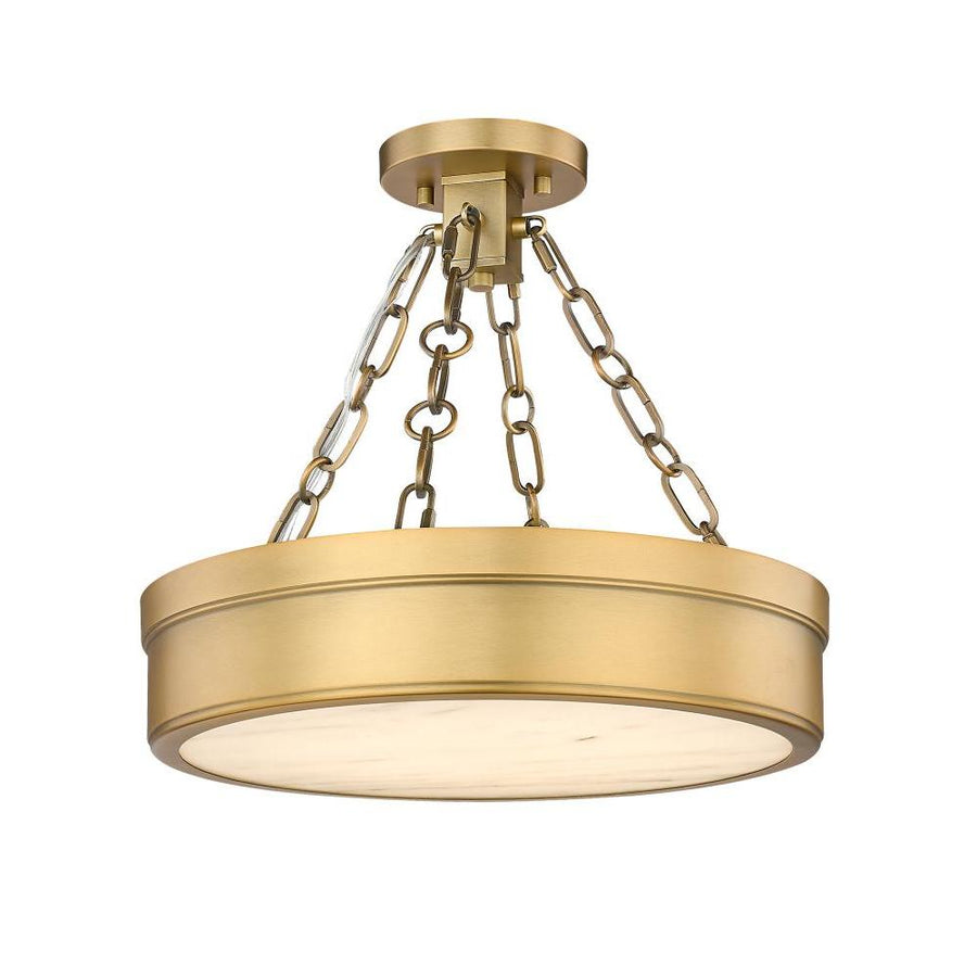 1 Light Semi Flush Mount Light-Marbled