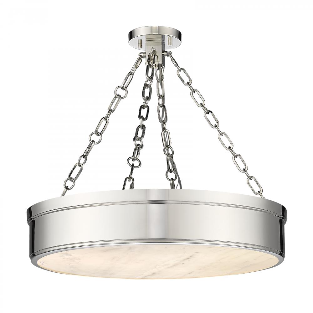 3 Light Semi Flush Mount Light-Marbled