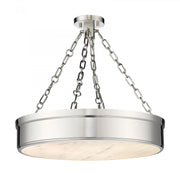 3 Light Semi Flush Mount Light-Marbled