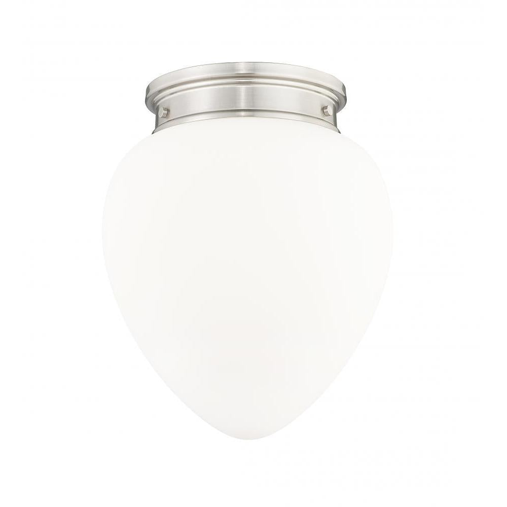 1 Light Flush Mount Light-Etched Opal