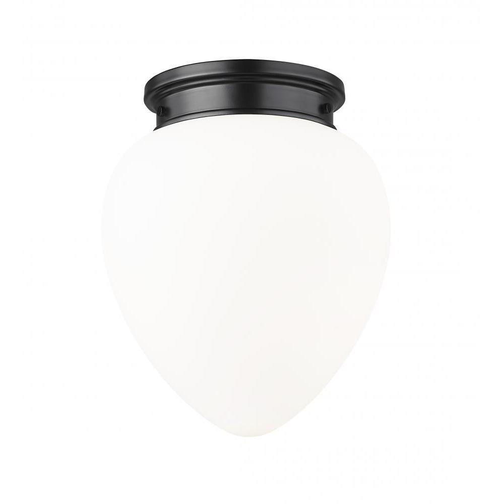 1 Light Flush Mount Light-Etched Opal