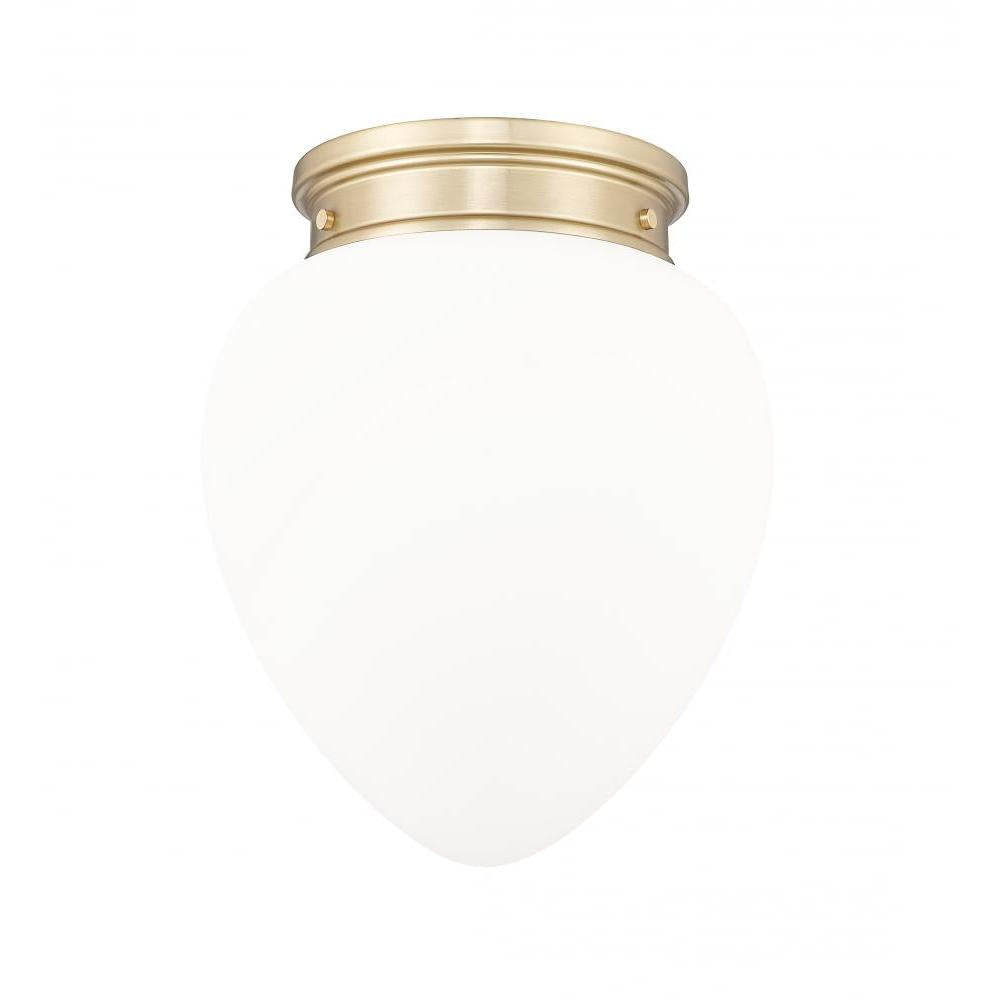 1 Light Flush Mount Light-Etched Opal