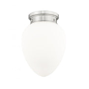 1 Light Flush Mount Light-Etched Opal