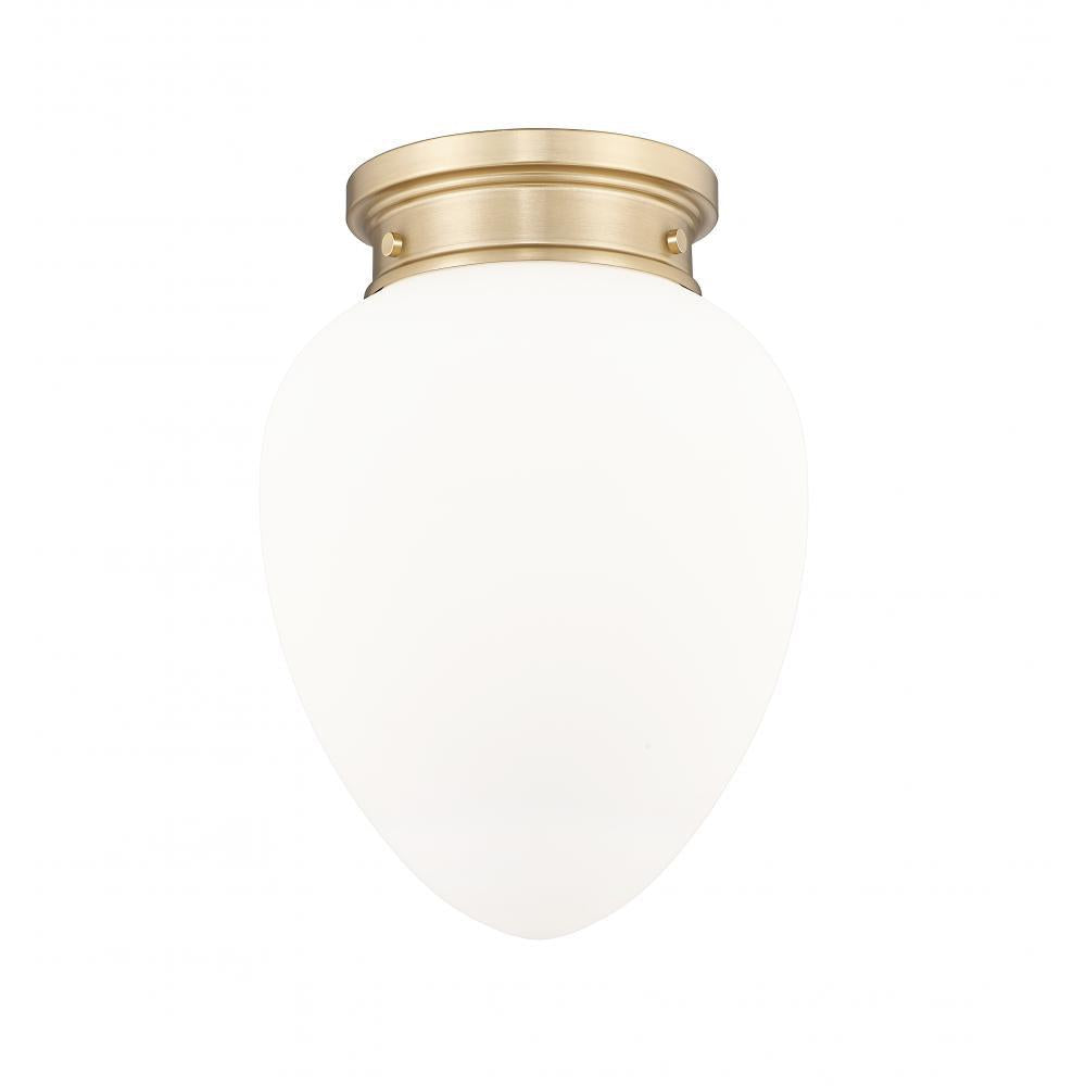 1 Light Flush Mount Light-Etched Opal