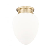 1 Light Flush Mount Light-Etched Opal