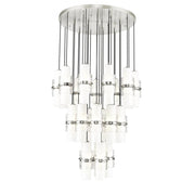 27 Light Chandelier-Clear + Etched Opal