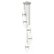 5 Light Chandelier-Clear + Etched Opal