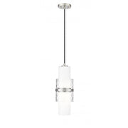 1 Light Pendant-Clear + Etched Opal