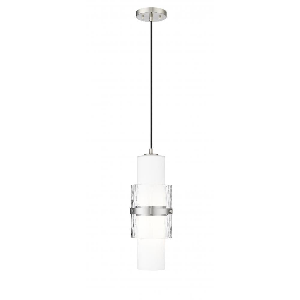 1 Light Pendant-Clear + Etched Opal