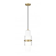 1 Light Pendant-Clear + Etched Opal