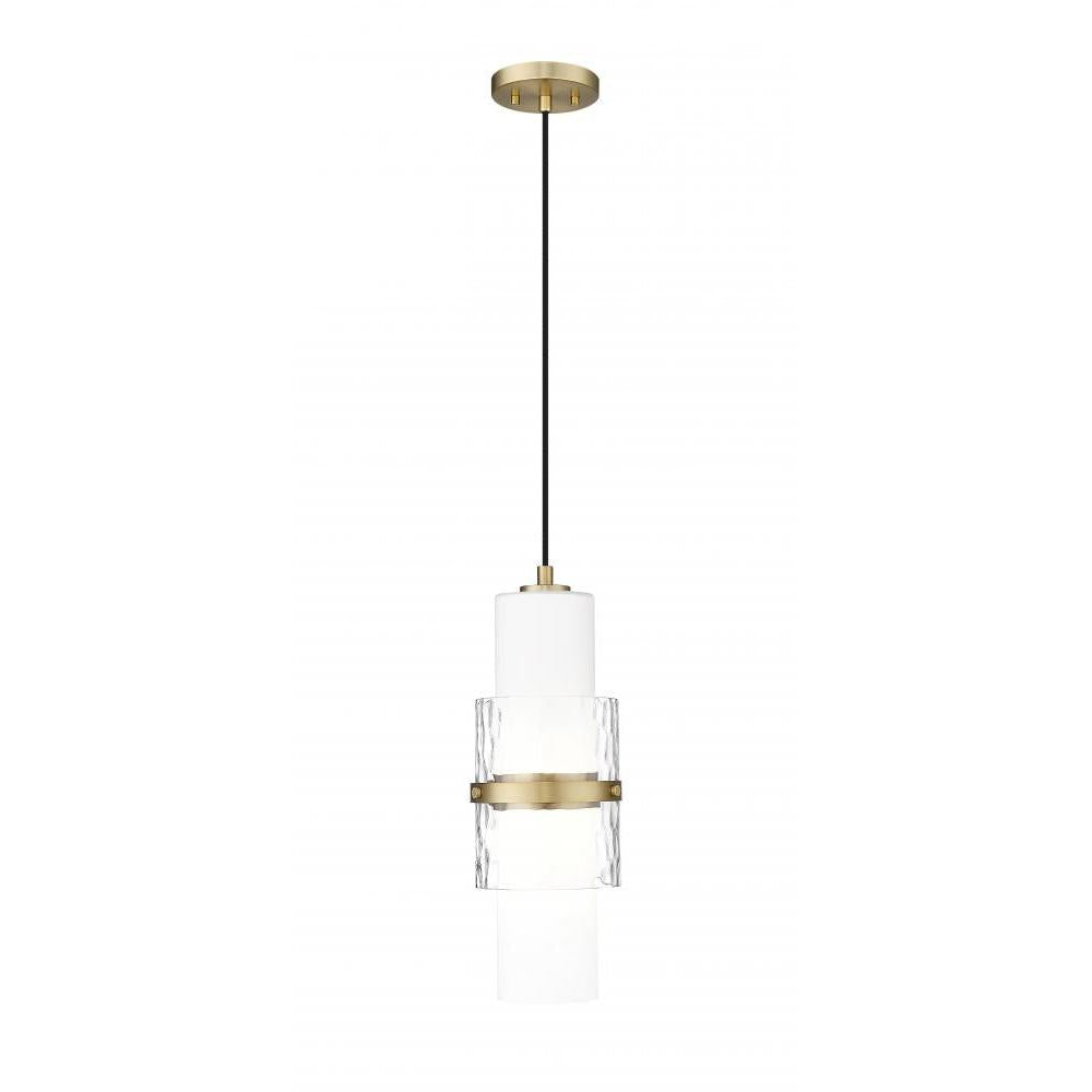 1 Light Pendant-Clear + Etched Opal