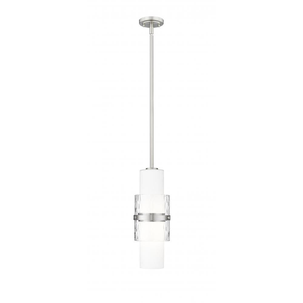 1 Light Pendant-Clear + Etched Opal