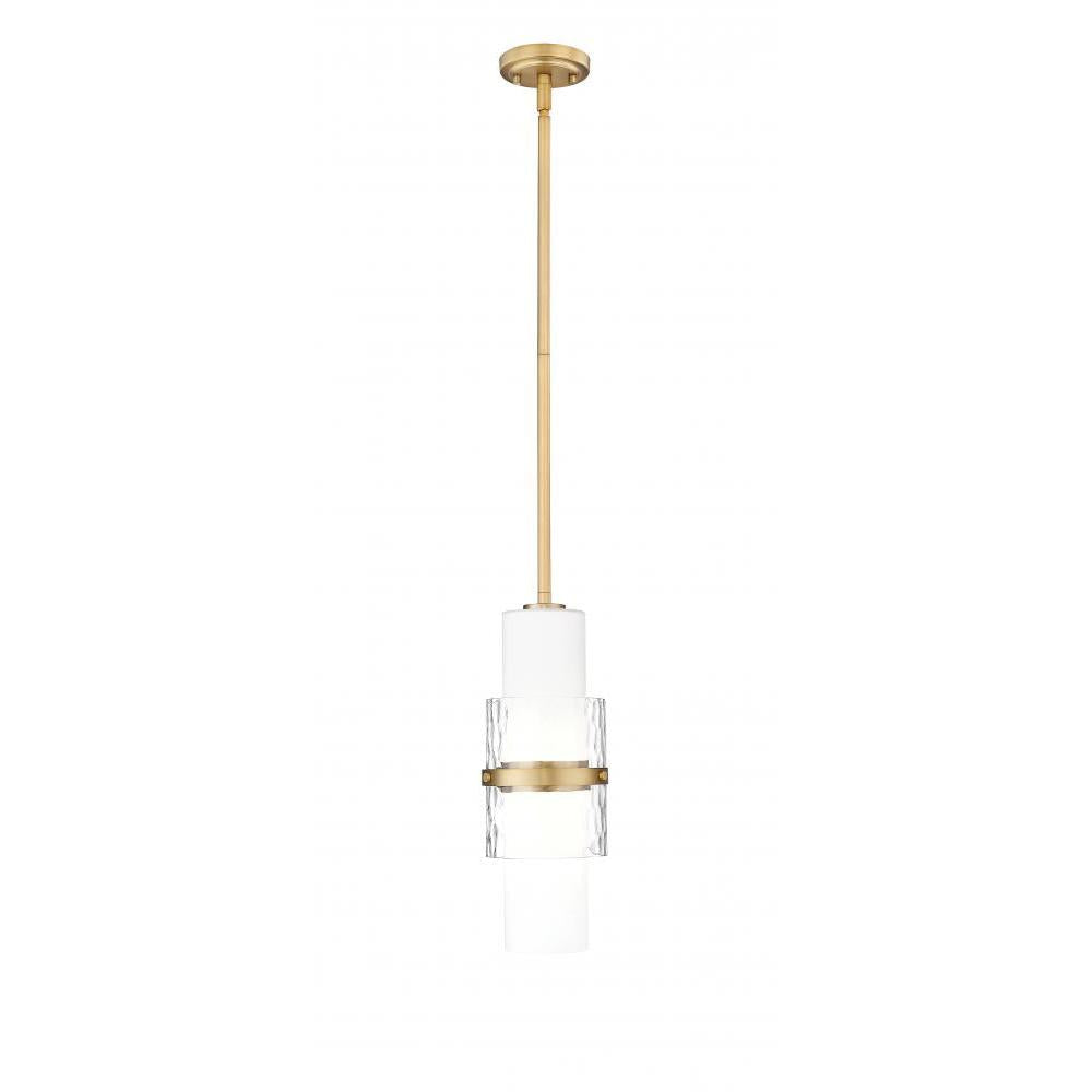 1 Light Pendant-Clear + Etched Opal