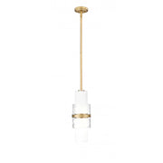 1 Light Pendant-Clear + Etched Opal