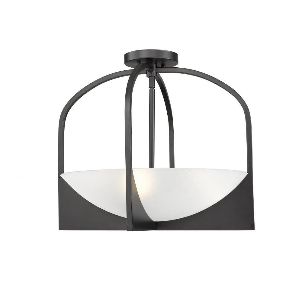 4 Light Semi Flush Mount Light-Sand Blast